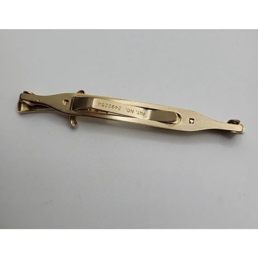 Vintage Goldtone Half Sword  Tie Clip 3.5in wide